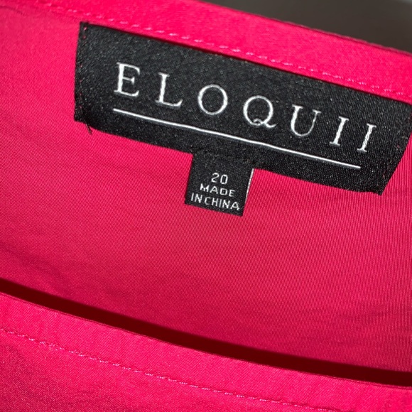 Eloquii Fuschia Hot Pink Tie Eyelet Plus Dress - Picture 6 of 6
